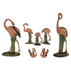 40s Will George California Pottery Flamingos Group of Sevens