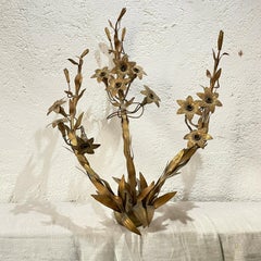 40s XL French 11 Light Gilt Bronze Floral Form Wall Lamp/Sconce style Jansen
