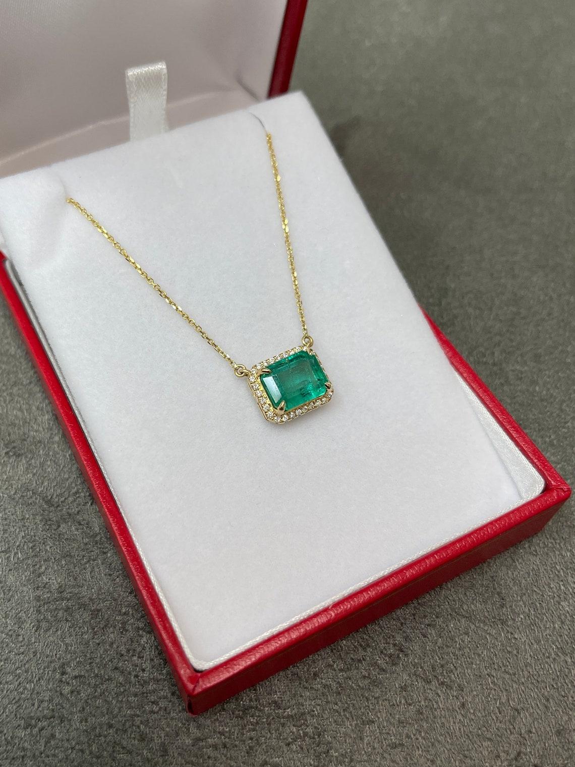 east west emerald necklace