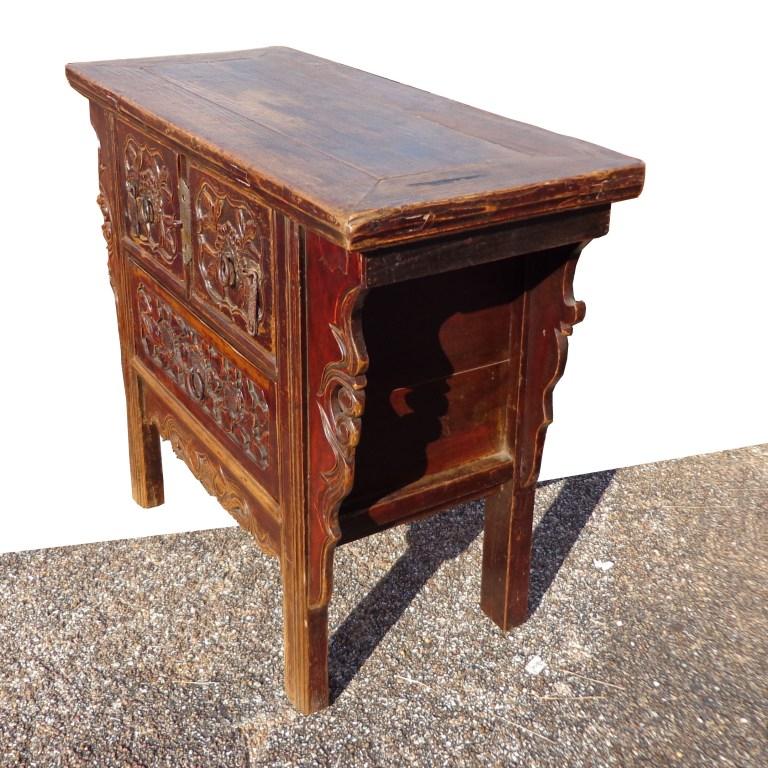Elm 19th Century Qing Antique Chinese Alter Console For Sale