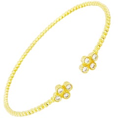 .41 Carat Diamond Fashion Bangle Bracelet in 14 Karat Yellow Gold