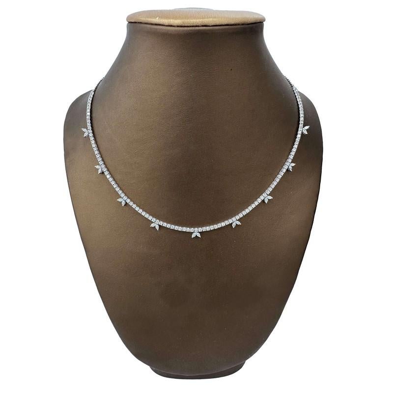 Modern 4.1 Carat Diamonds in 14K White Gold Necklace from the Classic Collection For Sale