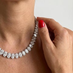 41 Carat GIA Certified Oval Cut Diamond Tennis Necklace