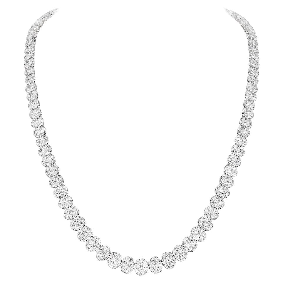 Collana tennis con diamanti taglio ovale da 41 carati certificati GIA
