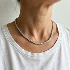41 Carat GIA Certified Round Cut Diamond Tennis Necklace