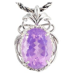 AJD Beautiful RARE 41 Cts of Natural Lavender Amethyst Sterling Pendant
