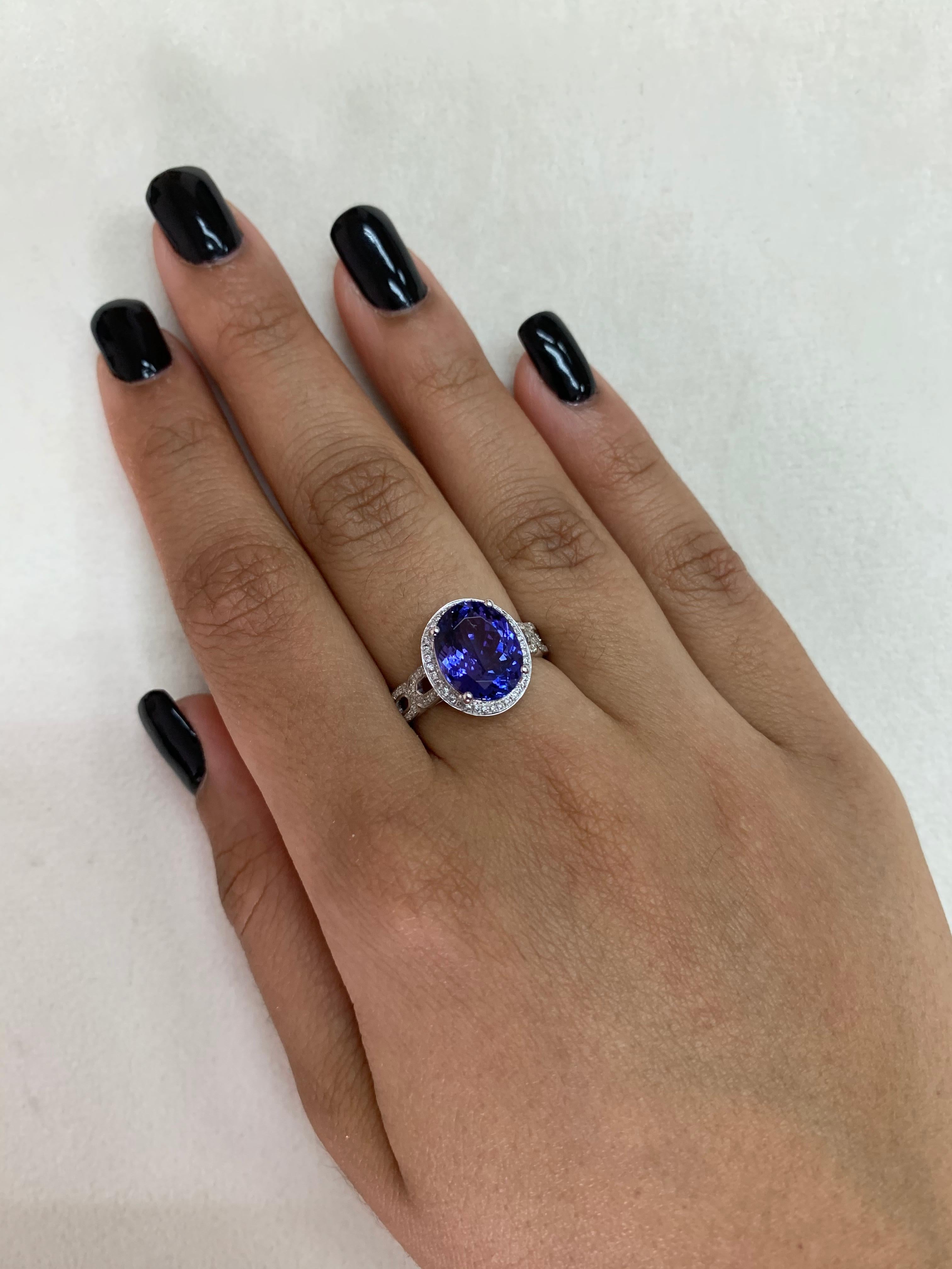 This collection features a selection of the most tantalizing Tanzanites. This enchanting East African gemstone can only be procured from one mine in the foothills of Mount Kilimanjaro, Tanzania. We have accented the rich purple-blue hues of the