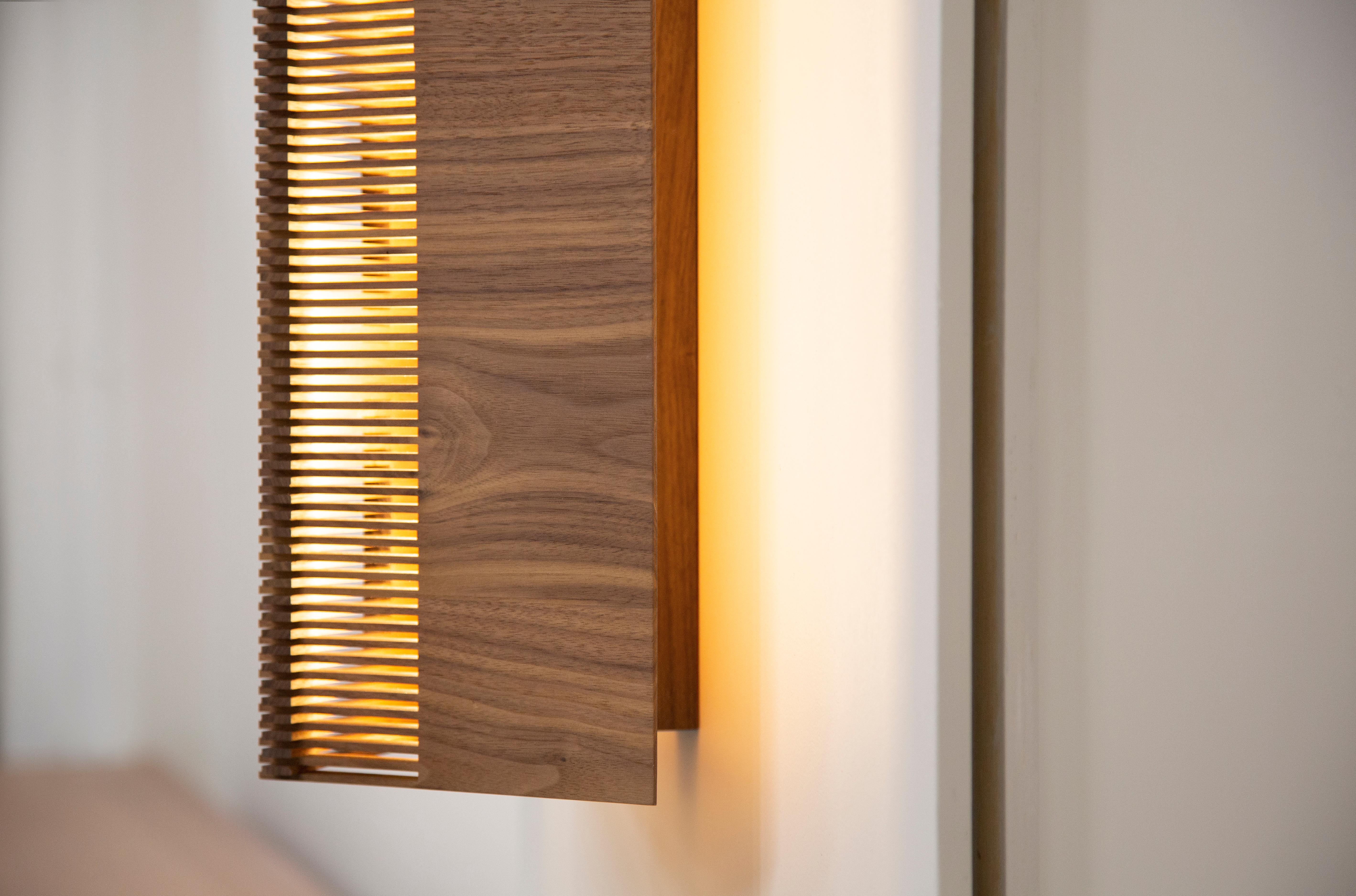 Woodwork Riviera Sconce in Oiled Walnut by May Furniture