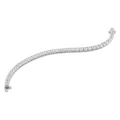 41 Round Brilliant Diamonds are Set in a White Gold Tennis Bracelet