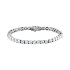 41 Round Brilliant Diamonds are Set in a White Gold Tennis Bracelet
