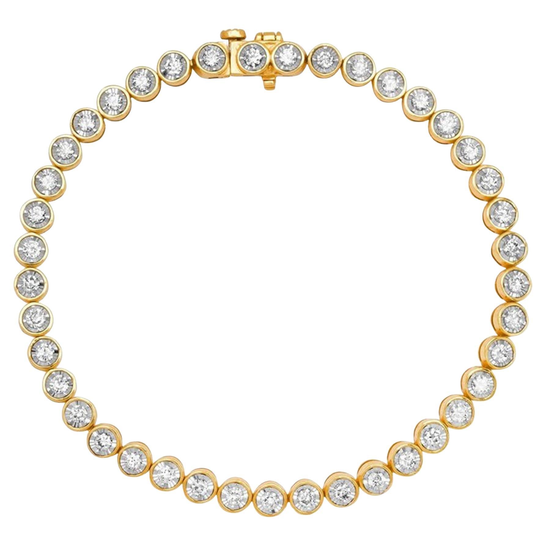 41 Round Diamond 14K (or 18k upon request) Yellow Gold Tennis Bracelet