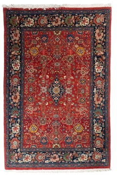 4'1" x 6'2" Classic Bijar Hand-Knotted Wool Rug – Handmade Turkish Floral