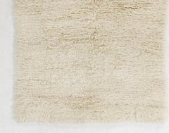 Plain Ivory Tulu Rug, 100% Soft Natural Undyed Wool, Custom Options