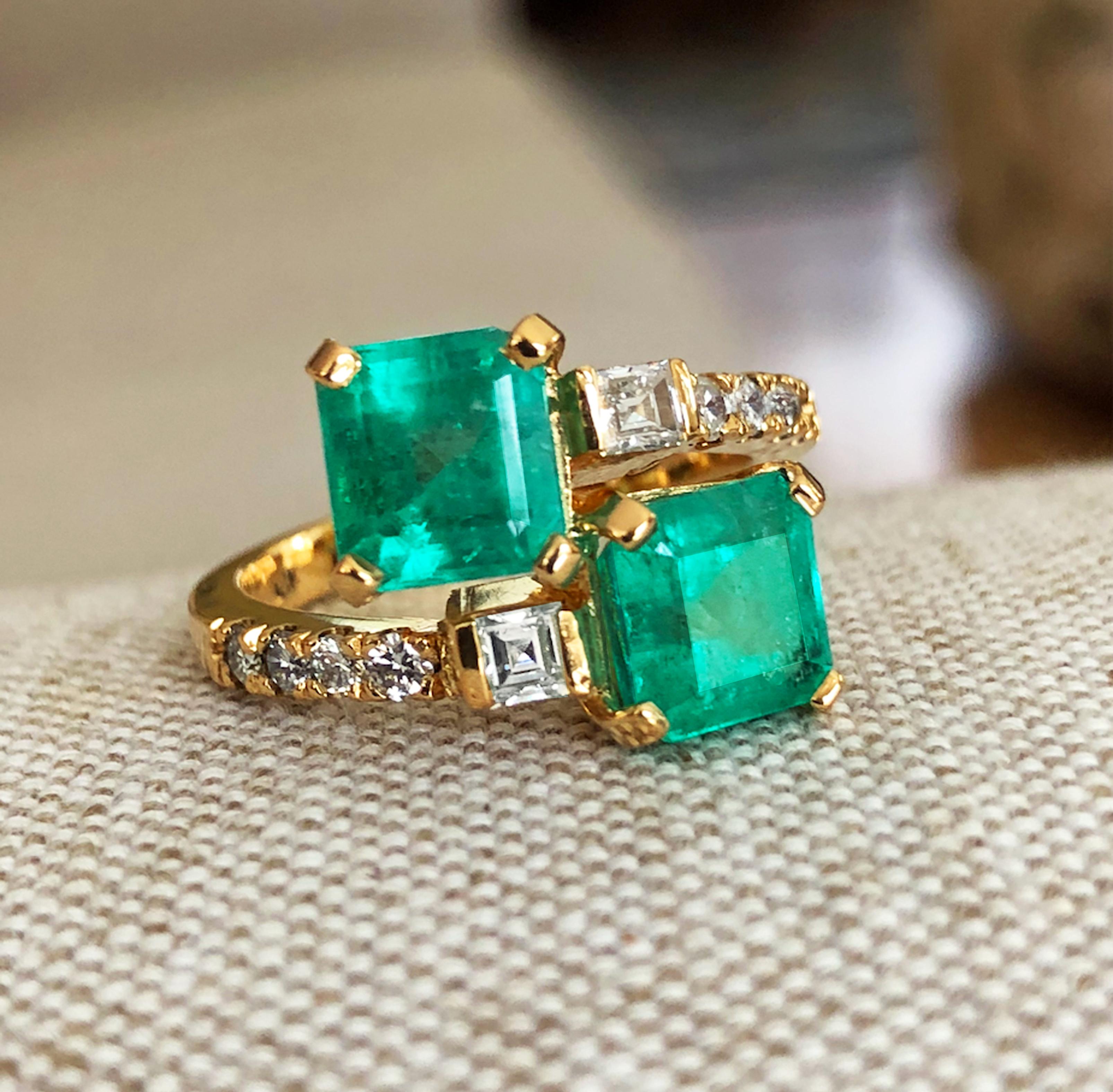 toi et moi ring emerald