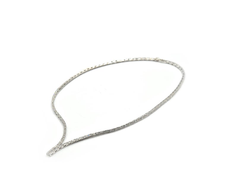 4.10 Carat Diamond 18 Karat White Gold “Y” Necklace For Sale at 1stDibs ...