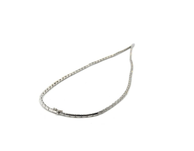 4.10 Carat Diamond 18 Karat White Gold “Y” Necklace For Sale at 1stDibs