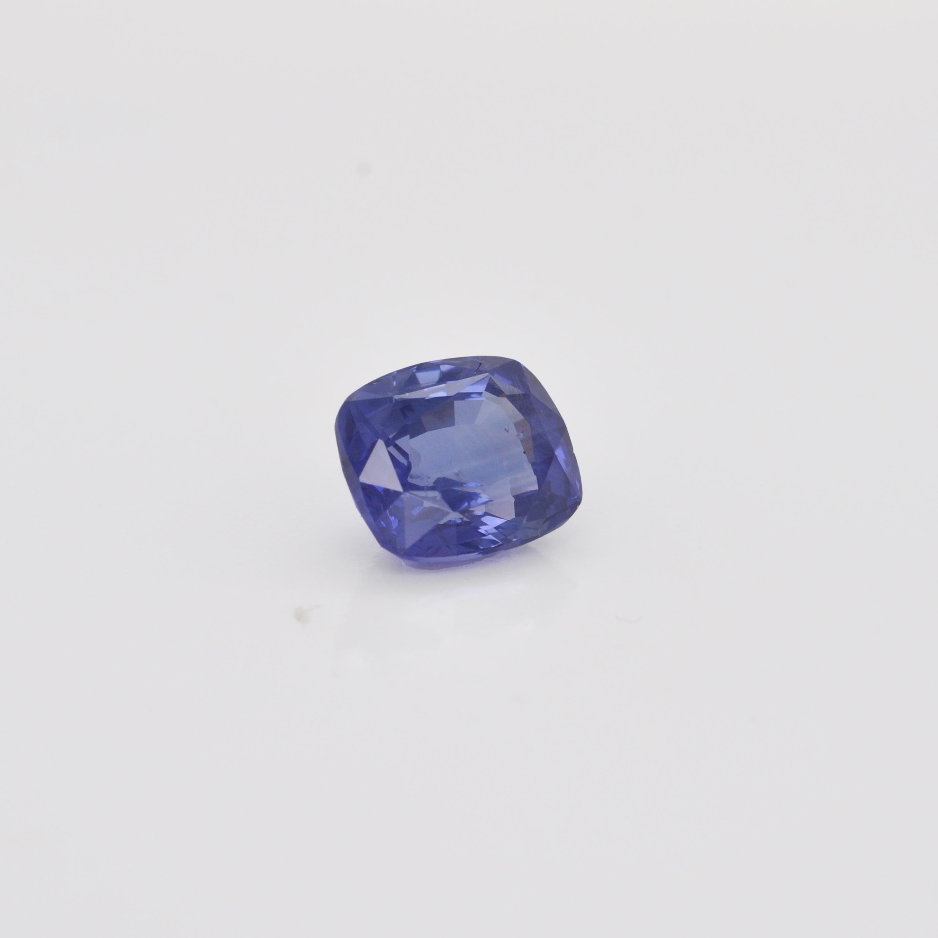 4,10 Karat Natürlicher Ceylon Sri Lanka Blauer Saphir Cushion Cut Edelstein (Kissenschliff)
