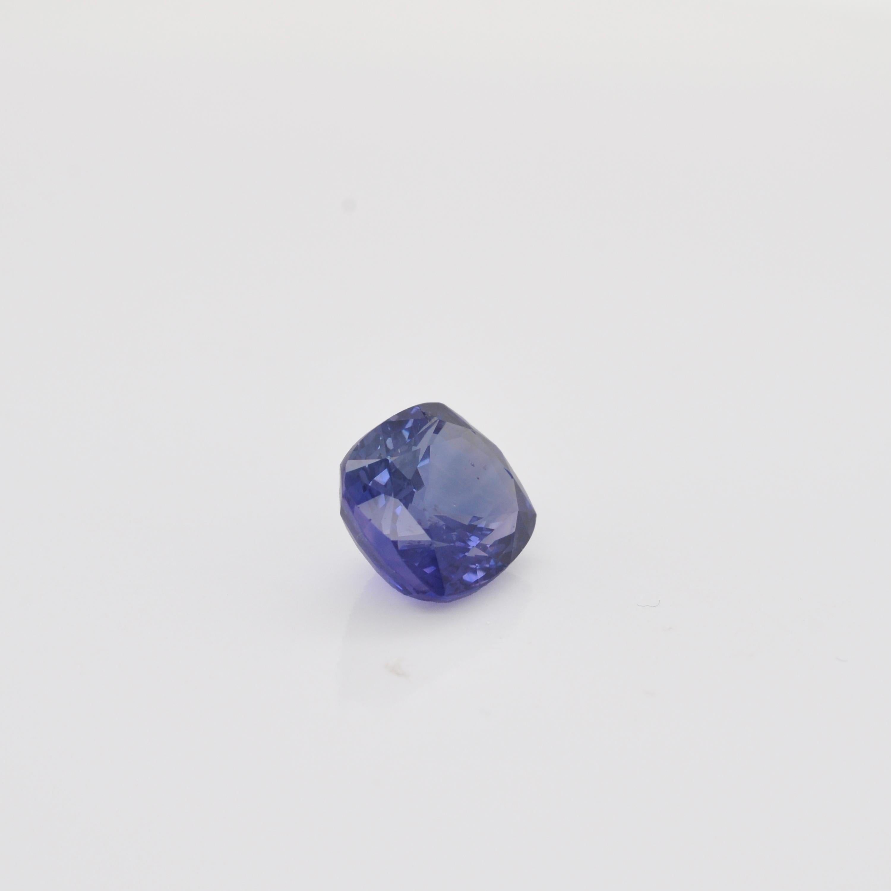 4,10 Karat Natürlicher Ceylon Sri Lanka Blauer Saphir Cushion Cut Edelstein 1