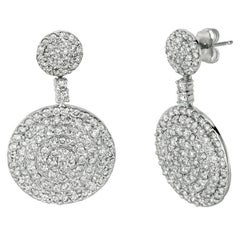 4,10 Karat natürliche Diamant-Tropfen-Ohrringe G SI 14k Weißgold