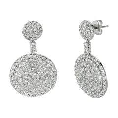 4.10 Carat Natural Diamond Drop Earrings G SI 14k White Gold