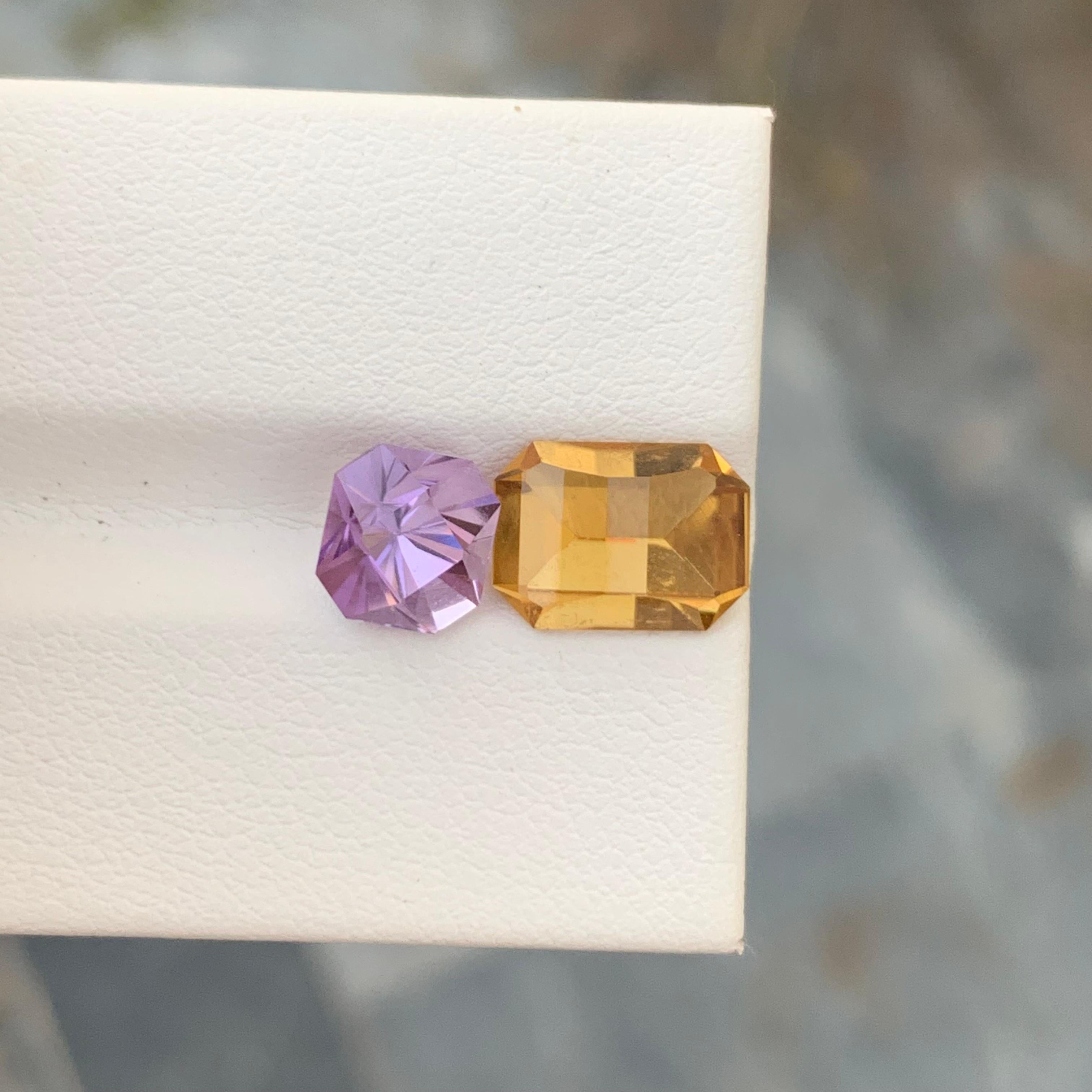 4.10 Carat Natural Loose Amethyst And Citrine Gemstone For Jewellery For Sale 4