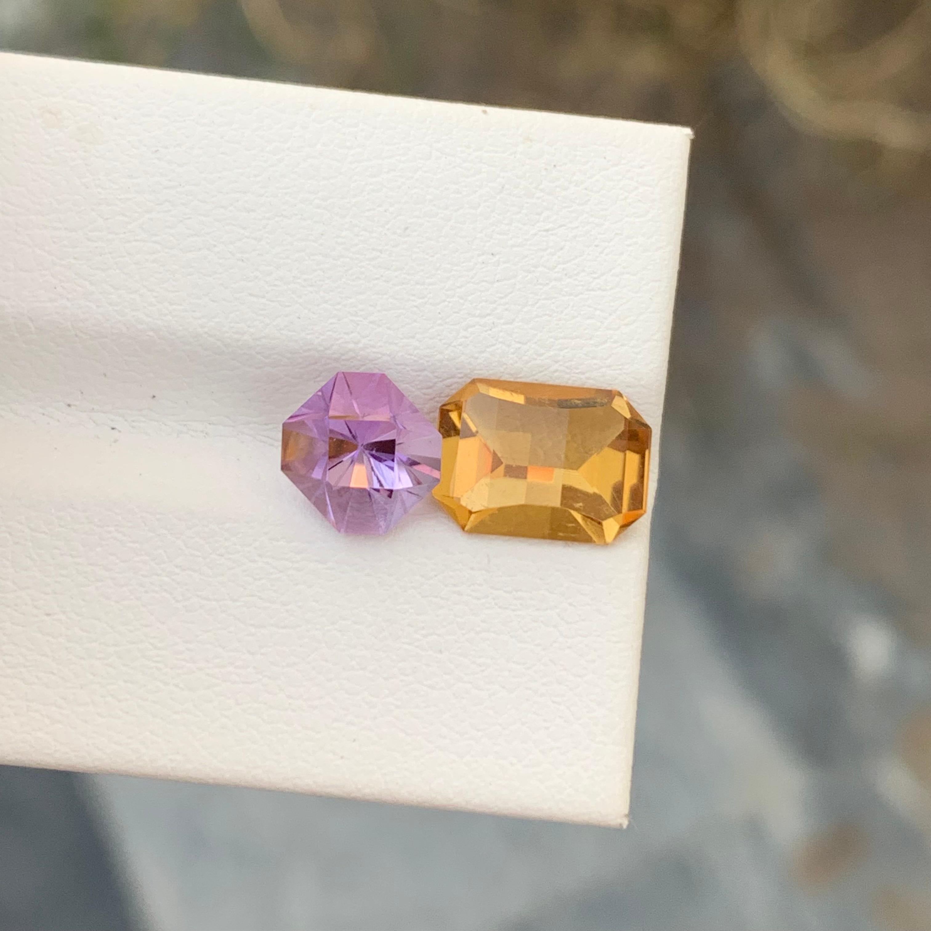 Arts and Crafts 4.10 Carat Natural Loose Amethyst And Citrine Gemstone For Jewellery For Sale