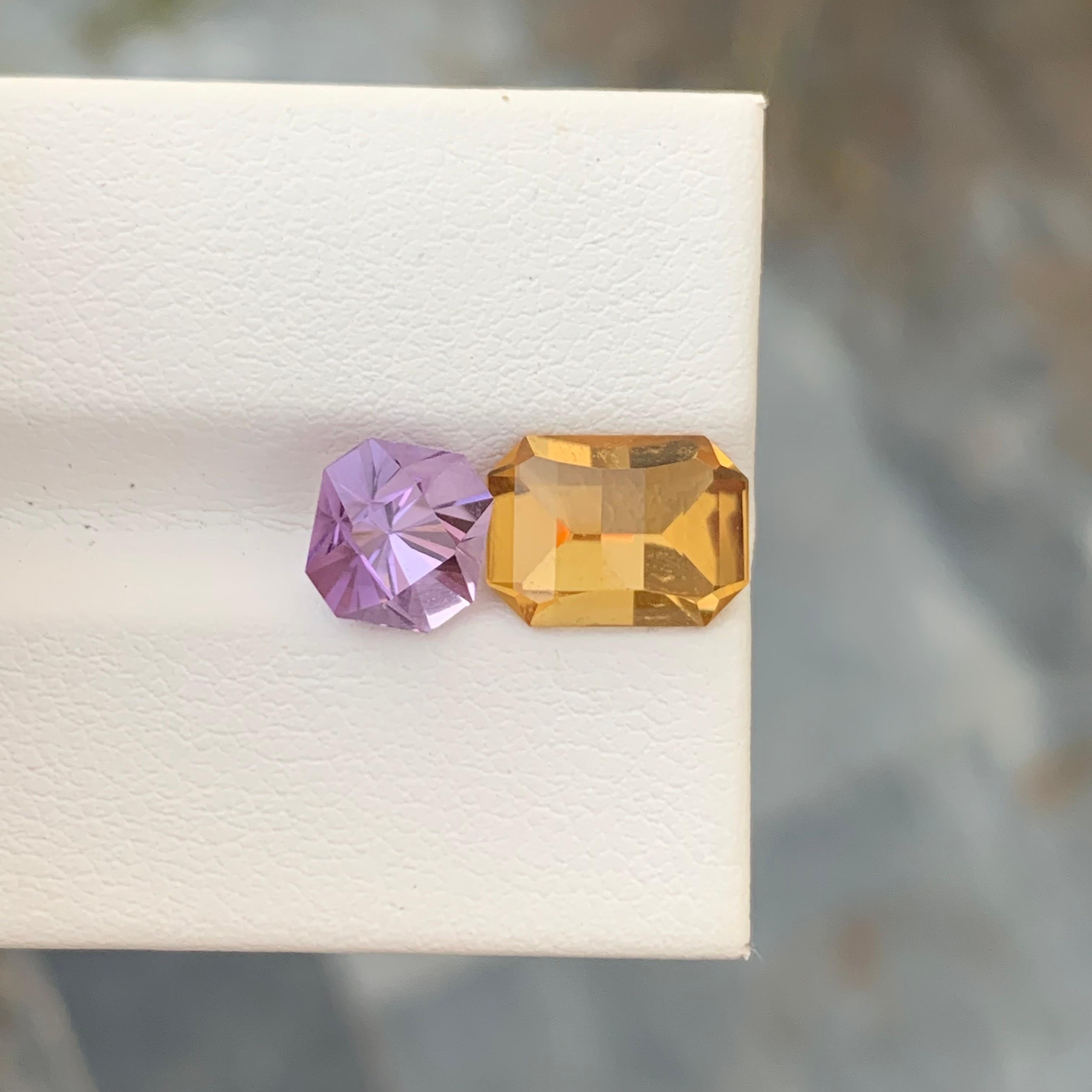 4.10 Carat Natural Loose Amethyst And Citrine Gemstone For Jewellery For Sale 3