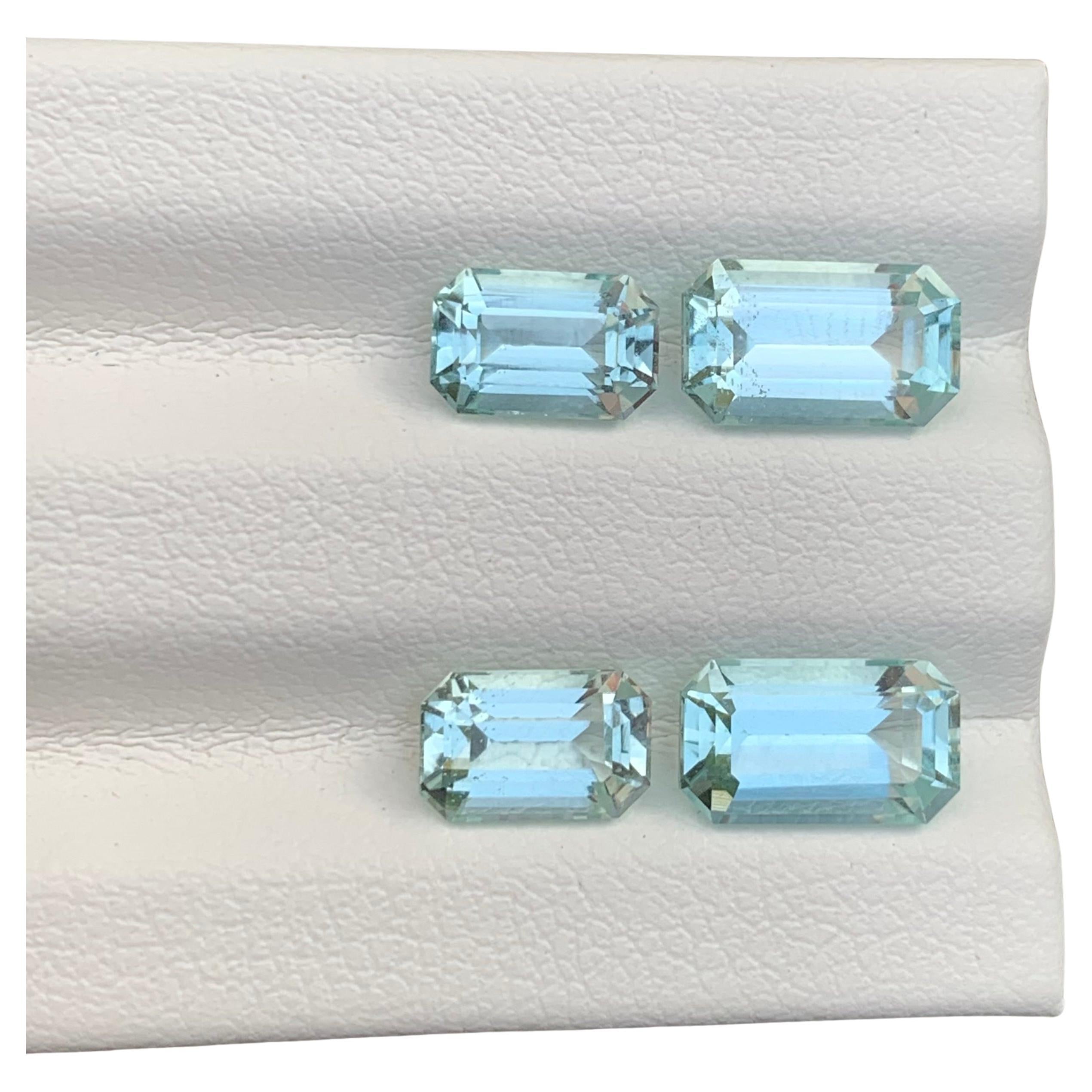 4.10 Carat 2 Set Of Pairs Natural Loose Aquamarine For Sale