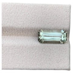 4.10 Carat Natural Loose Greenish Amethyst Stone Emerald Cut African Gemstone
