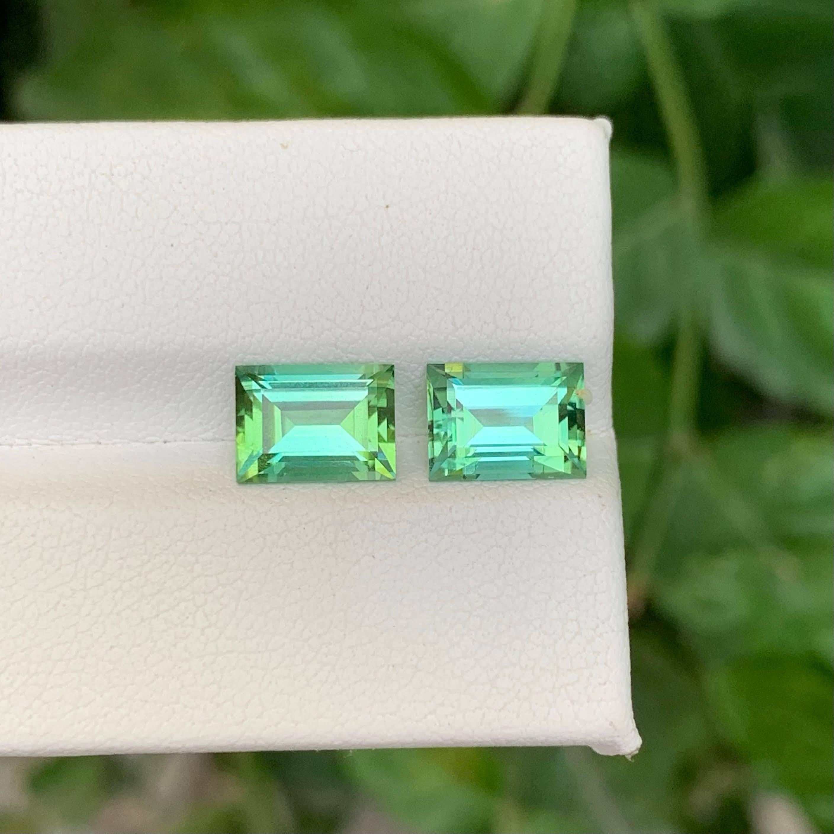 Weight 4.10 carat 
Dimensions 8.5x6.3x5.0mm
Treatment None 
Origin Afghan 
Clarity Eye Clean 
Shape Cut Baguette




This 4.10 Carat Natural Mint Green Tourmaline Pair from Afghanistan features a refreshing and elegant hue, symbolizing renewal,