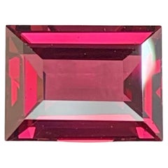 4.10 Carat Natural Loose Pinkish Red Garnet Baguette Cut Tanzanian Gemstone