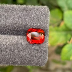 4.10 Carat Natural Loose Reddish Orange Garnet Cushion Cut African Gemstone