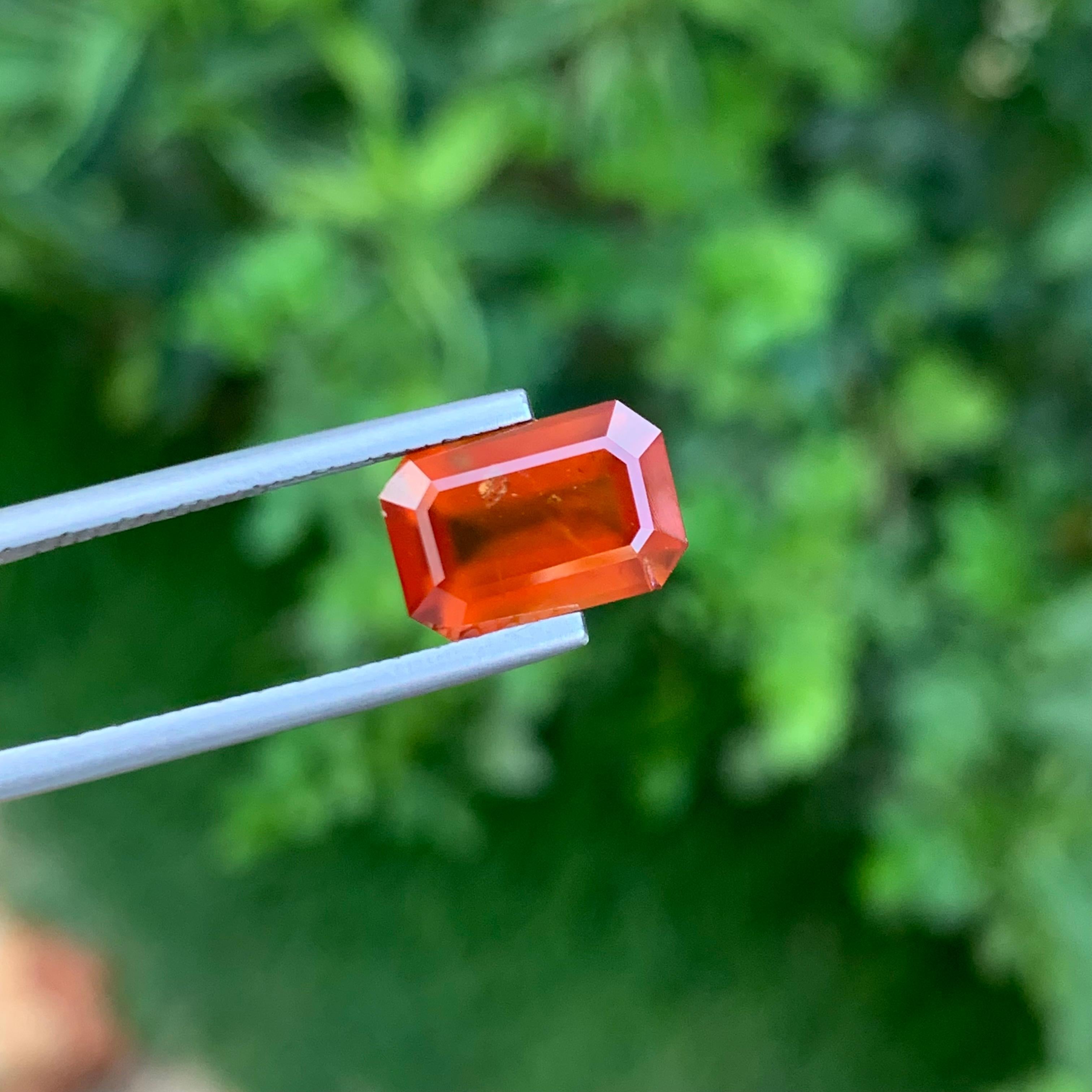 4,10 Karat natürlicher loser rauchiger Hessonit Granat Smaragd Form Edelstein für Schmuck im Angebot 3