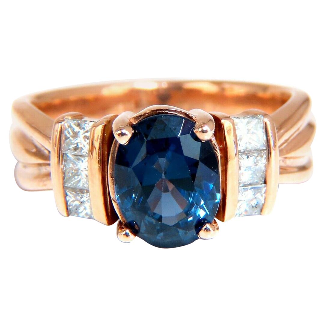 4.10 Carat Natural Tanzanite Diamonds Ring 14 Karat Rose Gold