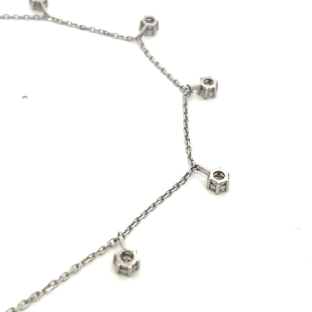 Collana con diamanti tondi e brillanti da 4,10 carati in oro bianco 14K (I SI1) in vendita 3