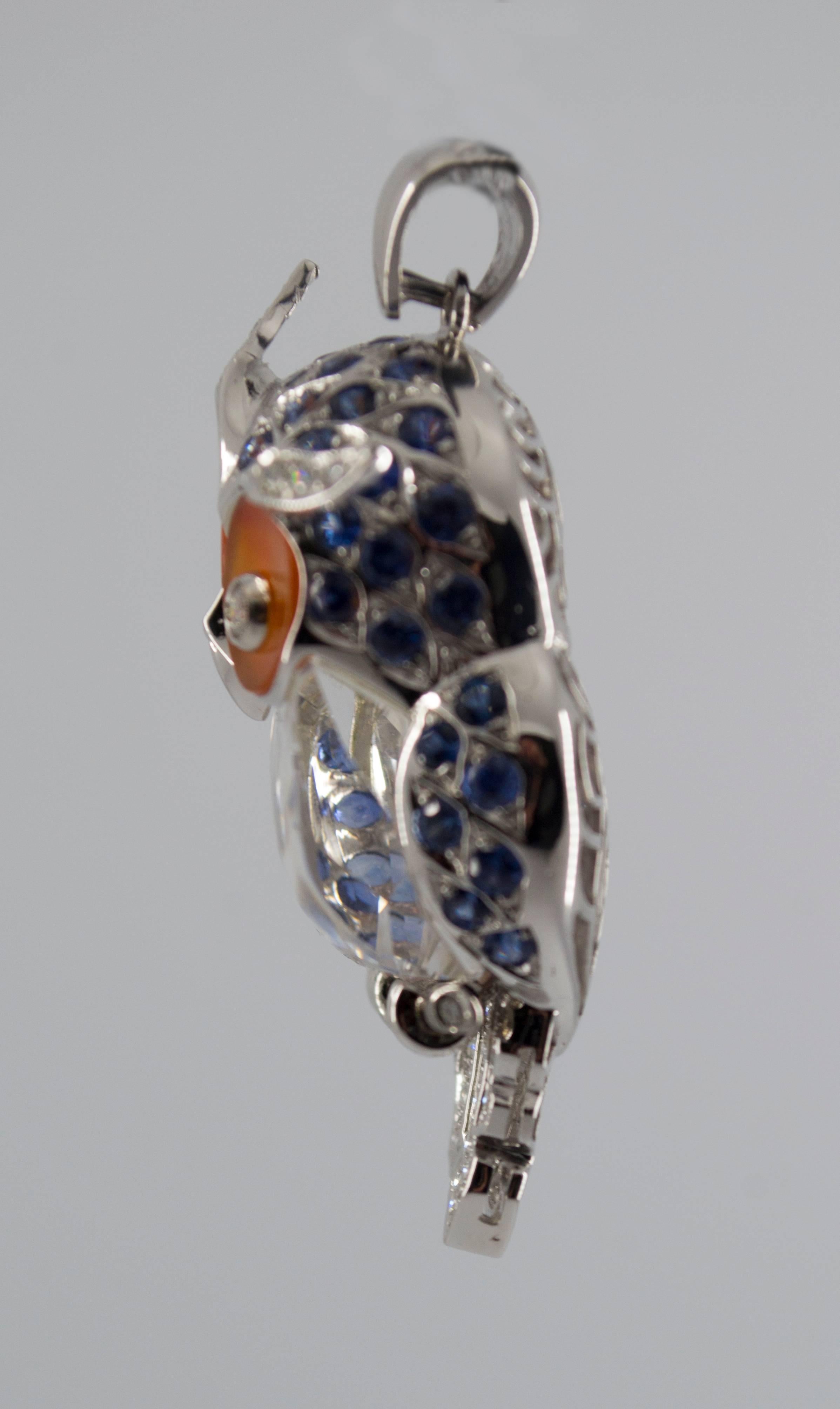 white gold owl necklace