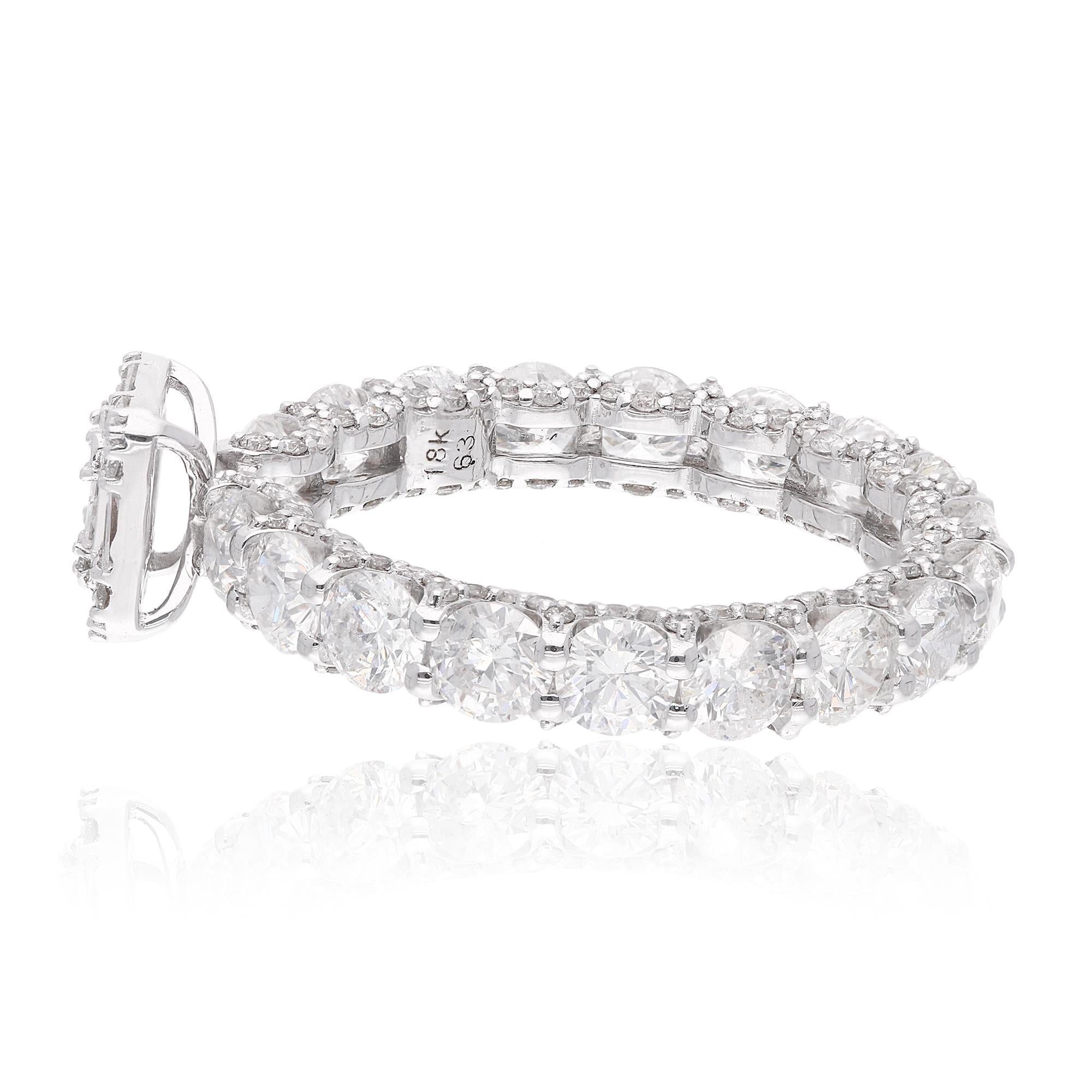 For Sale:  4.10 Carat SI/HI Round Baguette Diamond Band Ring 18 Karat White Gold Jewelry 2