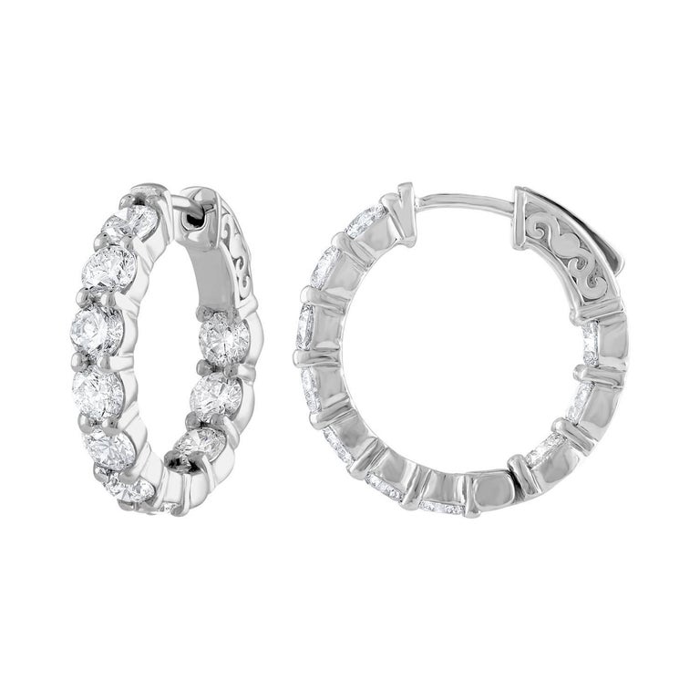 4 10 Carat Inside Out Diamond Hoop Earrings 0 20 Each For 4 10 Carat Inside Out Diamond Hoop Earrings 0 20 Each For