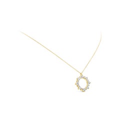Roman Malakov 4.10 Carats Total Round Cut Diamond Circle Pendant Necklace