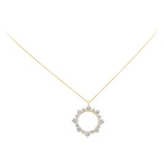 Roman Malakov Collar Colgante Círculo Diamante Corte Redondo Total 4,10 Quilates