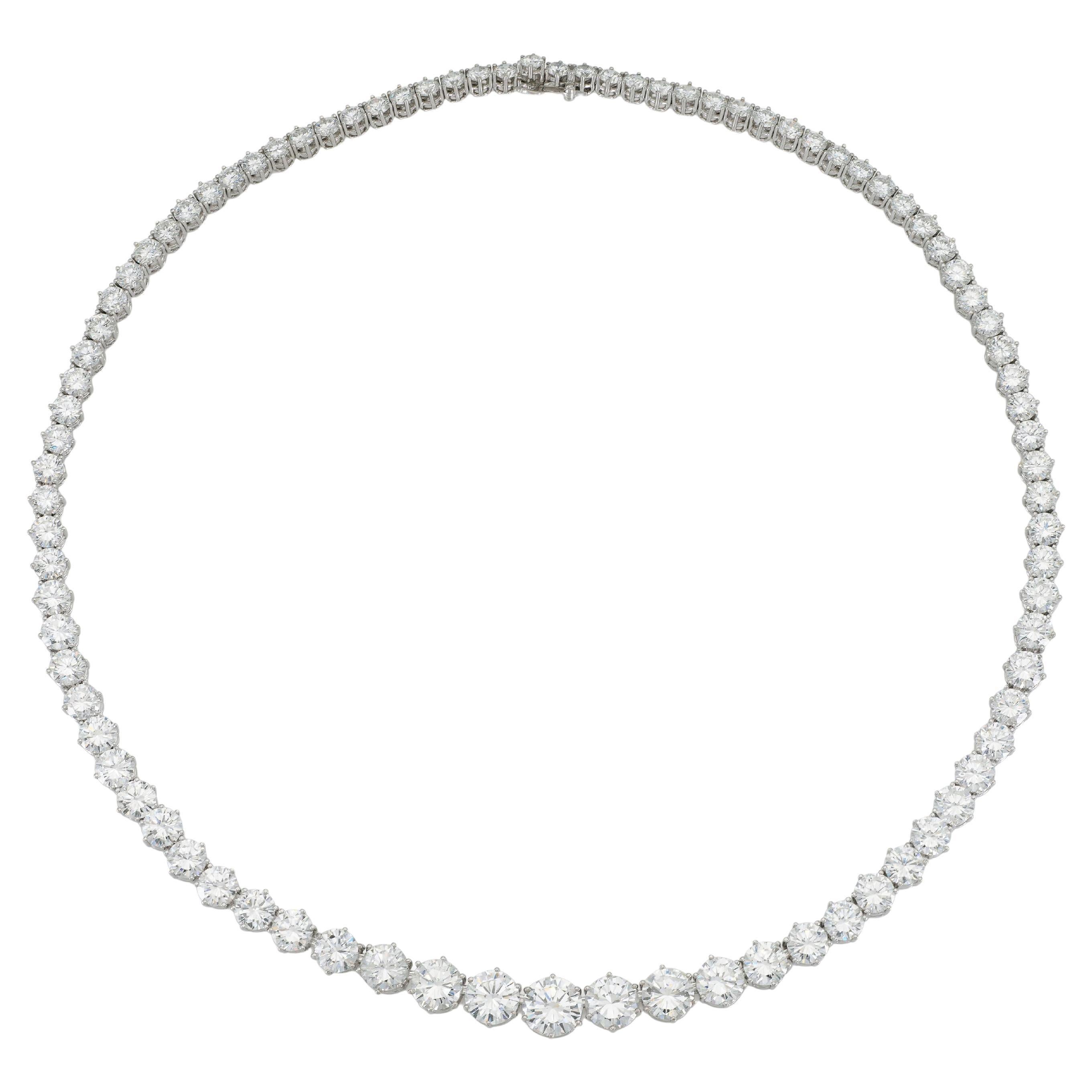 41.00 Carat Diamond Riviera Necklace For Sale