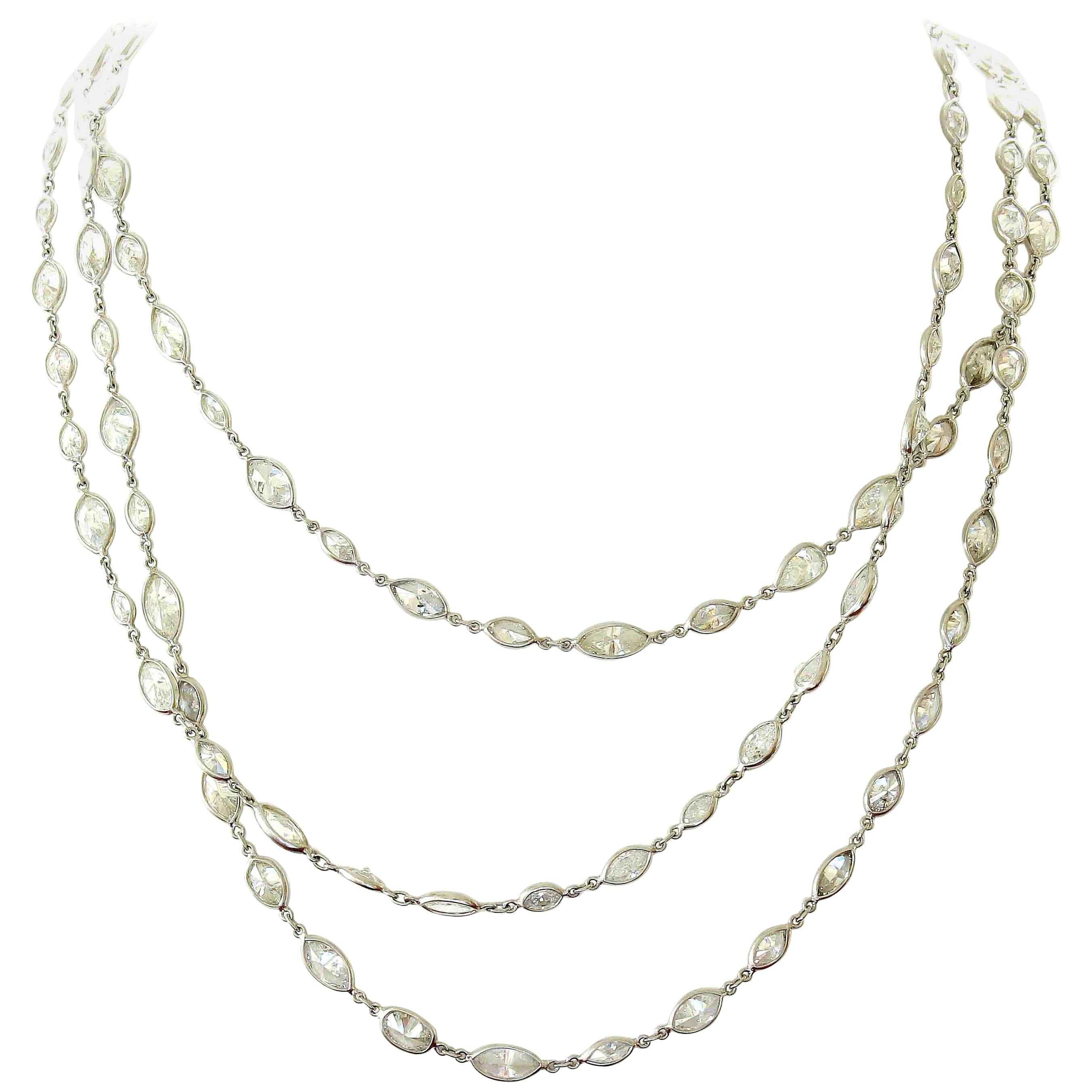 41.08 Carat Diamonds by the Yard Platinum Opera Necklace