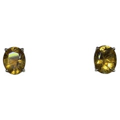 4.10ct Citrine Chunky Solitaire Studs Earrings In 9ct Yellow Gold