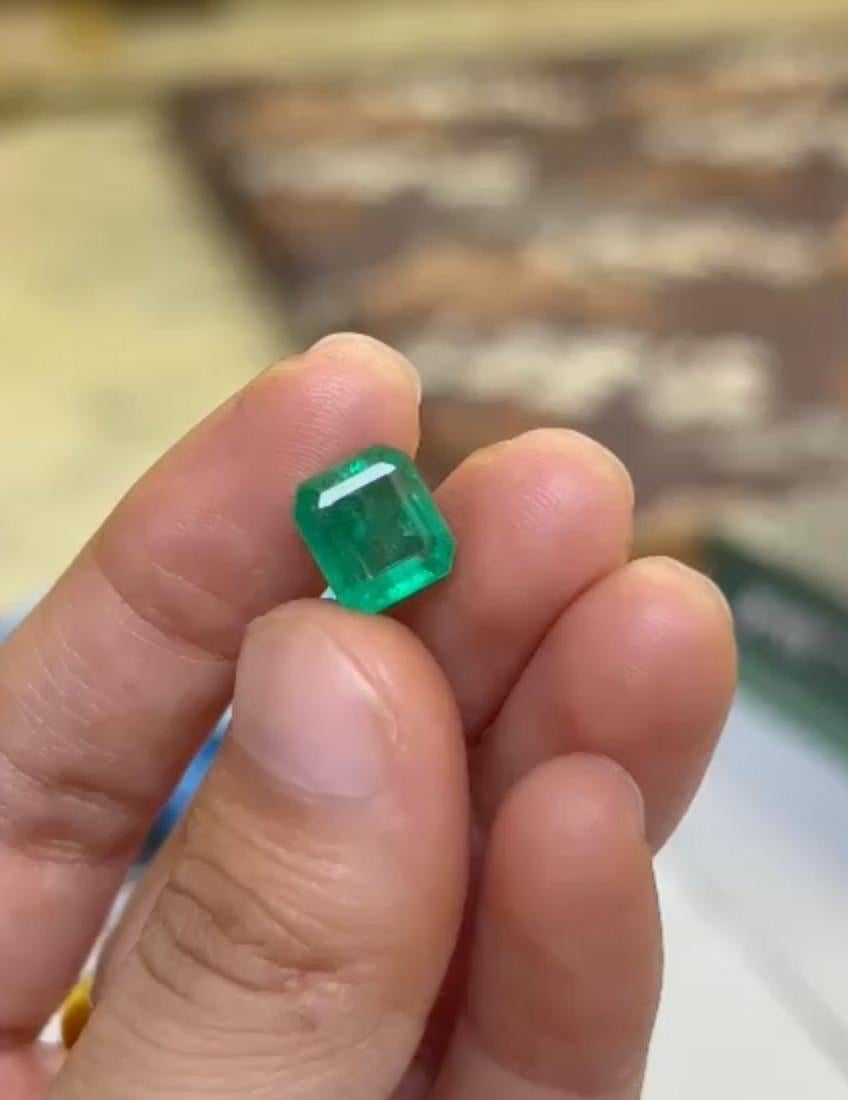 4.10ct Emerald Cut Emerald Ring in 18ct Gold 12