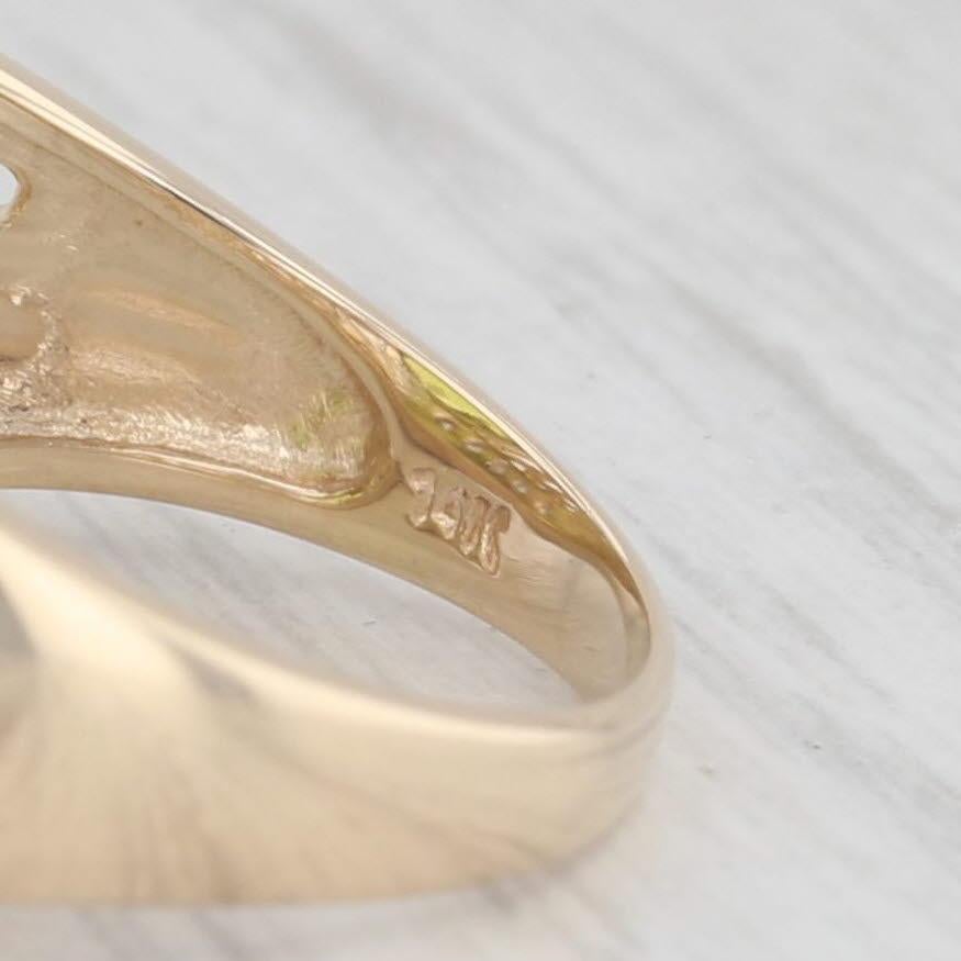4,10ctw Peridot Diamant 14K Gelb Weißgold Cocktail Ring im Angebot 2