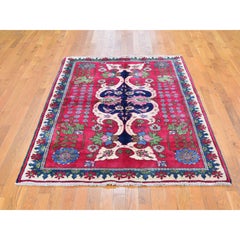 4'10 "x7'2" Vintage Persisch Tabriz Bunte Blume Design Ausgezeichneter Zustand Teppich