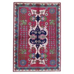 4
10 "x7
2" Vintage Persisch Tabriz Bunte Blume Design Ausgezeichneter Zustand Teppich