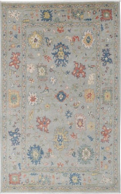 4'10"x8' Modern Floral Design Wool Rug for Living Room, Bedroom and Dining Room