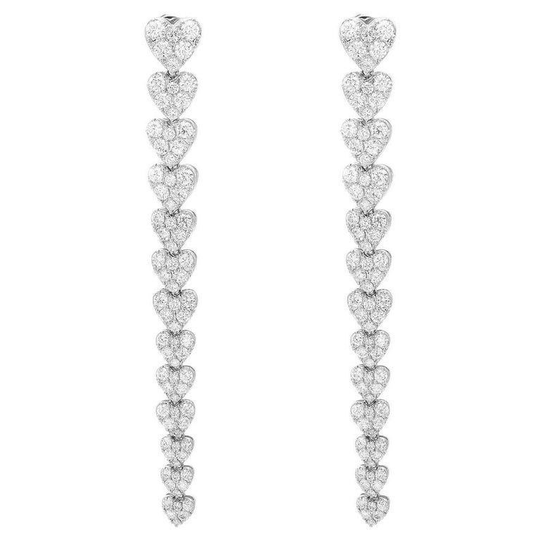 Four Hearts Drop Earrings - Gold & Red main image 0
