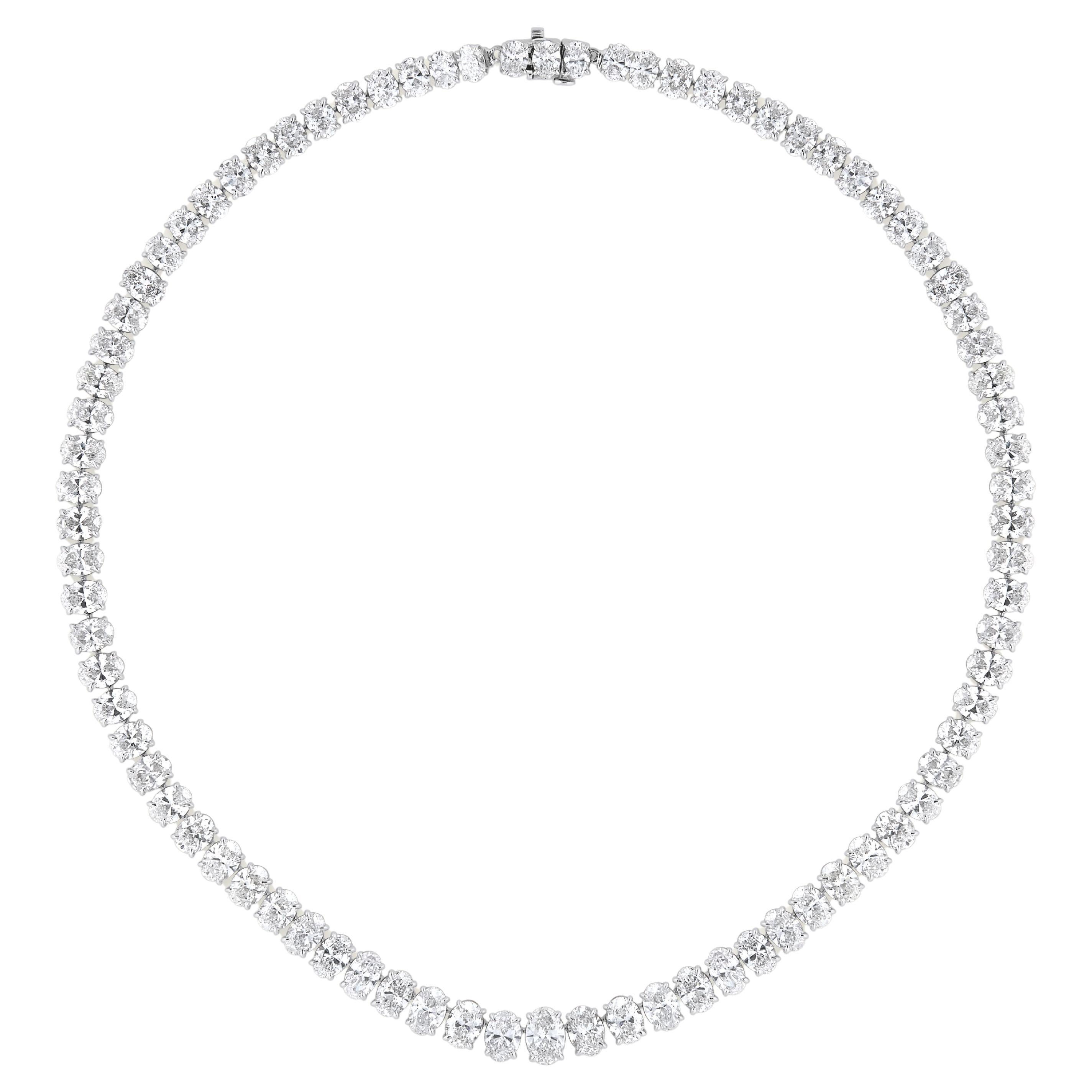 41.1 Carat Oval Diamond Tennis Necklace